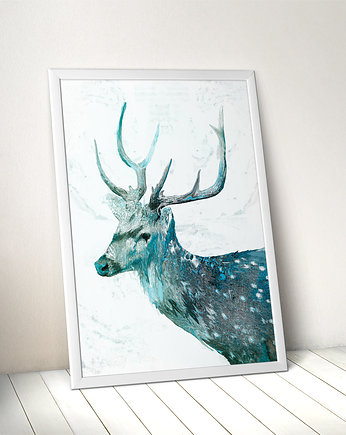 Plakat zimowy jeleń 50x70, Anita Tomala