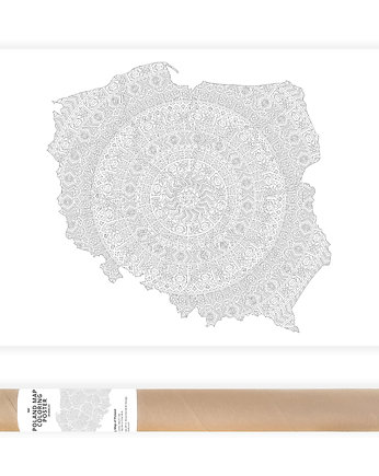 Mapa Polski, Mandala - Plakat do Kolorowania, Anna Grunduls Design