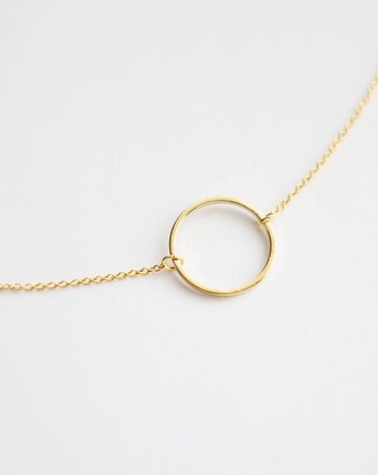 16k Gold Plated Circle Necklace, Le Boho Bleu