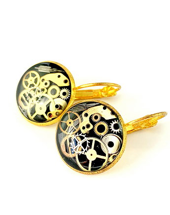 KOLCZYKI Małe Uszko Golden (Black), DROBINY CZASU