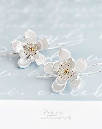 Kwiat harmonii  srebrne kolczyki, OSOBY - Prezent dla mamy na urodziny