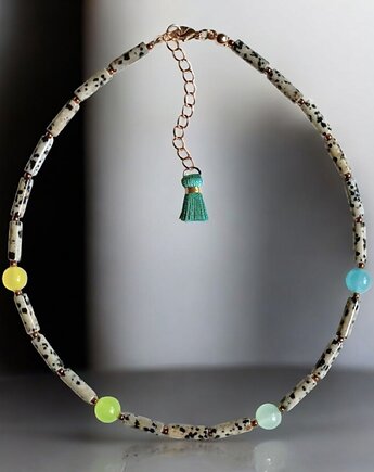 Choker : summer JASPER collection : jaspis i jadeit, kaktusia