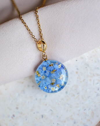 Wisiorek z niezapominajkami, nature gift