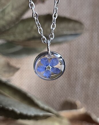 Zawieszka z niezapominajką wisiorek niezapominajka, zkwiatem