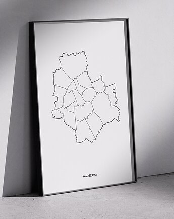 Plakat Warszawa - dzielnice, Peszkowski Graphic