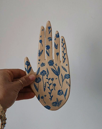 Dłoń ceramiczna w niebieski kwiatuszki, LaKama