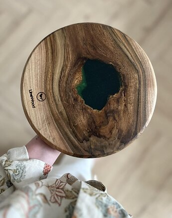 Patera, taca do ekspozycji, lite drewno orzech, LineWood