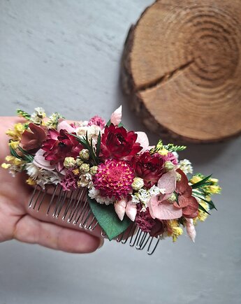 Wielobarwny grzebyk do włosów, Mudryk Viktoria Dried Flowers