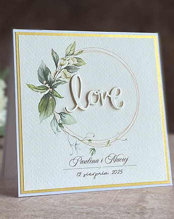 Personalizowana kartka na ślub z kopertą - ALLURE, WA 23a, Anna Art and Crafts