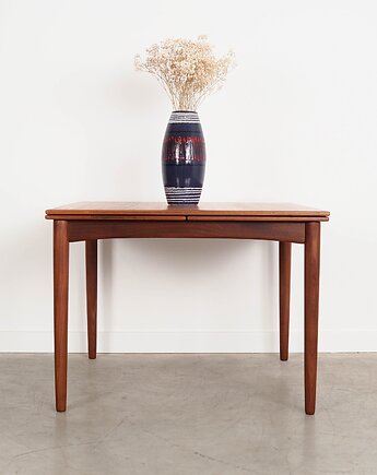 Stół tekowy, duński design, lata 70, produkcja: Dania, Przetwory design