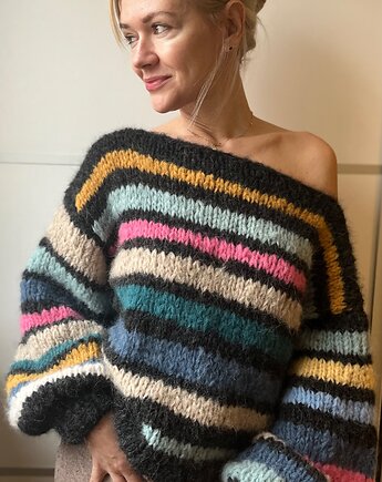 Sweter oversize, Swetry na drutach