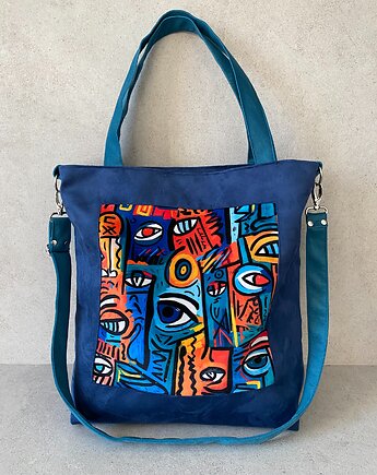 Duża torba na ramię - print Kubizm, PRACOWNIA 166