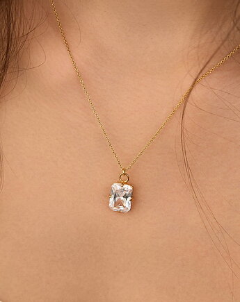 Naszyjnik z dużą ozdobną cyrkonią - srebro 925 pozłacane, Coccola JEWELLERY