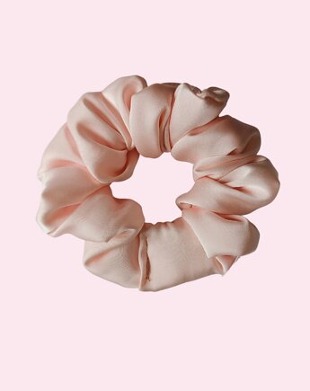 Satynowa gumka satynowa scrunchie owijka frotka brzoskwinia MIDI, Capillum