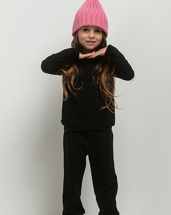 Spodnie dresowe w typie jogger dla dziecka, MMD38, czarne, mala bajka