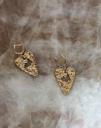 Kolczyki pozłacane  Serce, Chmolowska Jewellery