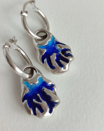 Masywne srebrne kolczyki z emalią, Agata Blaszkowska Jewelry