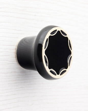 Ceramiczna gałka do mebli czarna, wz.5, pracowniazona