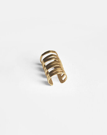 Nausznica LINES złocona na szczyt ucha, COCONUT