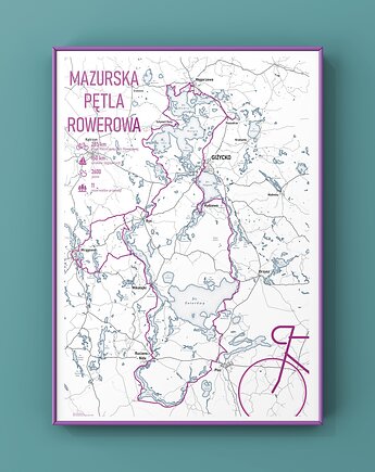 Mazurska Pętla Rowerowa  mapa plakat, maps by P