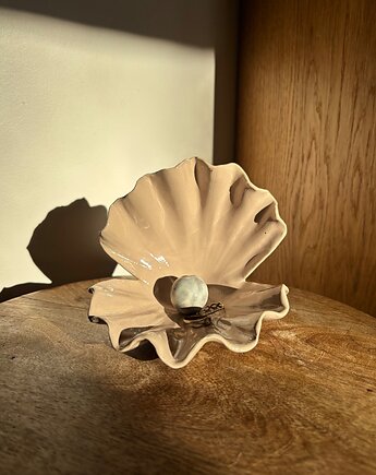 Ceramiczna Podstawka na Biżuterię Muszla Skarbiec Lily Pink, Maison Fragile