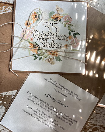 Ręcznie robiona kartka z okazji 35. rocznicy ślubu, sorte