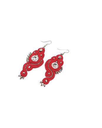 Czerwone kolczyki soutache - kolekcja Lady in Red, Noiree