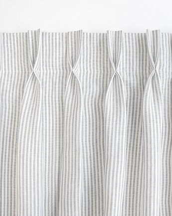 Zasłona na fleksach HEAVY GRAY STRIPES, so linen!