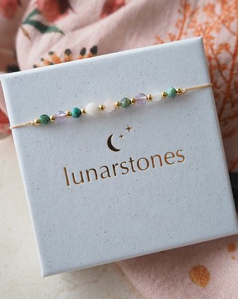 Bransoletka Zodiak RYBY, Lunarstones
