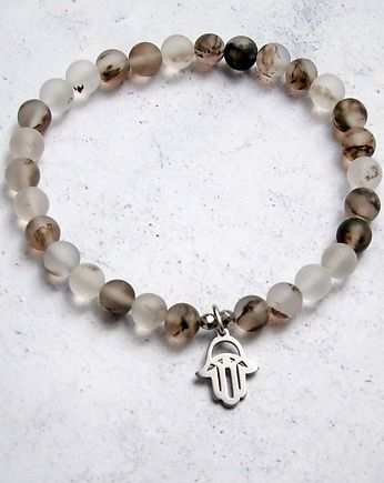 HAMSA - amulet - kwarc & stal, kaktusia