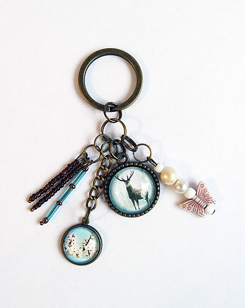 Breloczek - Jeleń 3, kwitnące kwiaty, yenoo