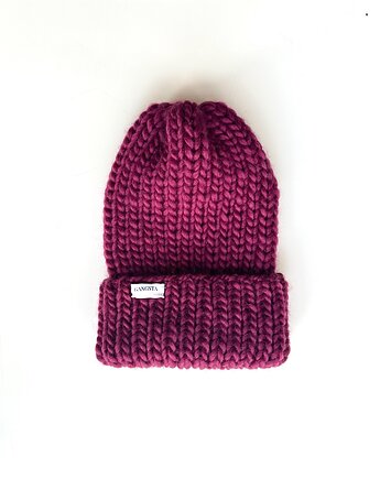 Bestseller wełniana czapka Lily 100% wełna handmade ręcznie robiona, GANGSTA KNIT
