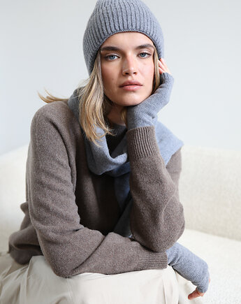 Czapka Merino & cashmere szara, Lucky HandMade