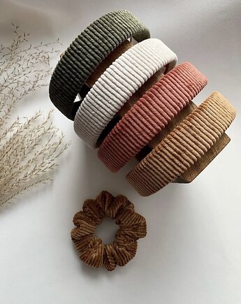 Płaska sztruksowa opaska do włosów, Volie Line