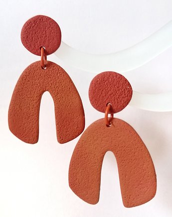 Pomarańczowe kolczyki z gliny, Lemens.clay