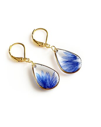 Kolczyki z chabrem, prezent dla kobiety, Colie