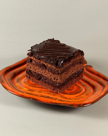 Talerz LINIE PAPILARNE, pomarańczowy, w pudełku, pracowniazona