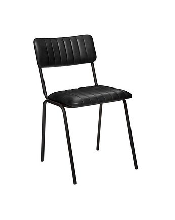 Krzesło Skórzane Retro Chris Czarne 78 cm, MIA home