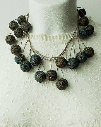 Lawa Naszyjnik lniany Unikat, galeria nuit