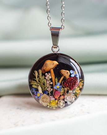 Naszyjnik z leśną kompozycją, nature gift