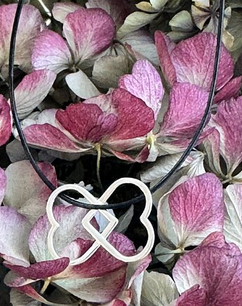 Naszyjnik srebrny - dwa serca, Ade Art