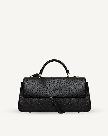 "Audrey Baguette" skóra tłoczona na wzór strusia. Dwa kolory, Hedonism