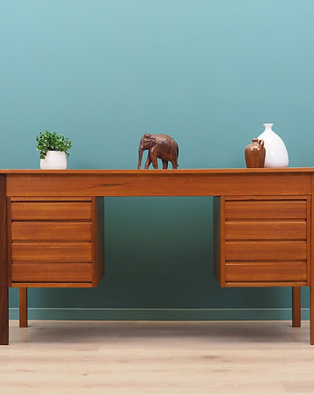 Biurko tekowe, duński design, lata 70, produkcja: Dania, Przetwory design