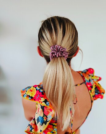 Gumka jedwabna, scrunchie, frotka dusty rose MIDI, Capillum
