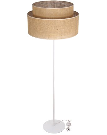 JUTOWA Boho Lampa Stojąca ABAŻUR WALEC JUTA 45CM, Fabryka Lamp