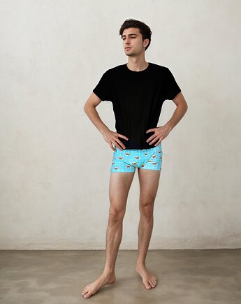 Bokserki męskie z bawełny z printem w KRABY, HisOutfit