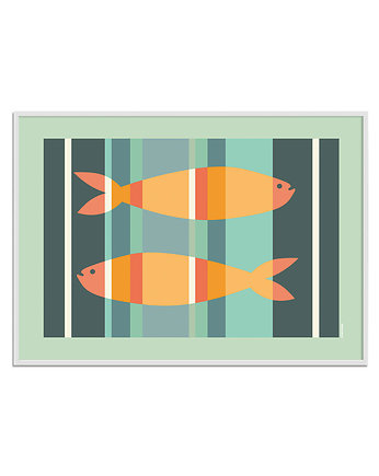 Plakat abstrakcyjny z rybkami, Dekorando