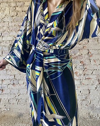 Szlafrok narzutka kimono w zjawiskowy wzór, HisOutfit