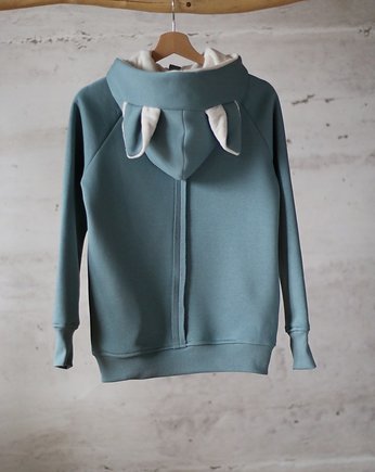 Bluza Damska Miętowy KOT, USZYTE