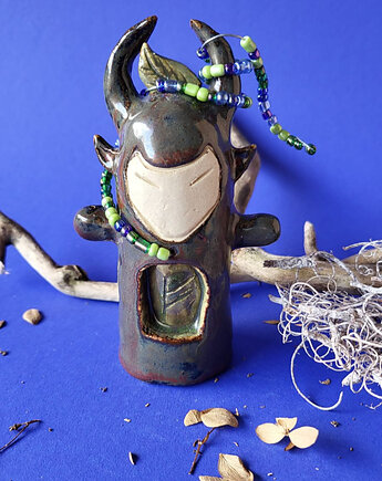 Natura w koralikach figurka fehu ceramiczna handmade f, Ceramika Wydry